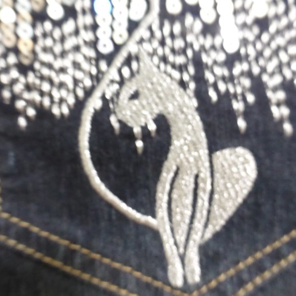 BABY PHAT GIRLS, size 16, stretch, denim shorts, sequin design back pockets BNWT - Picture 14 of 16